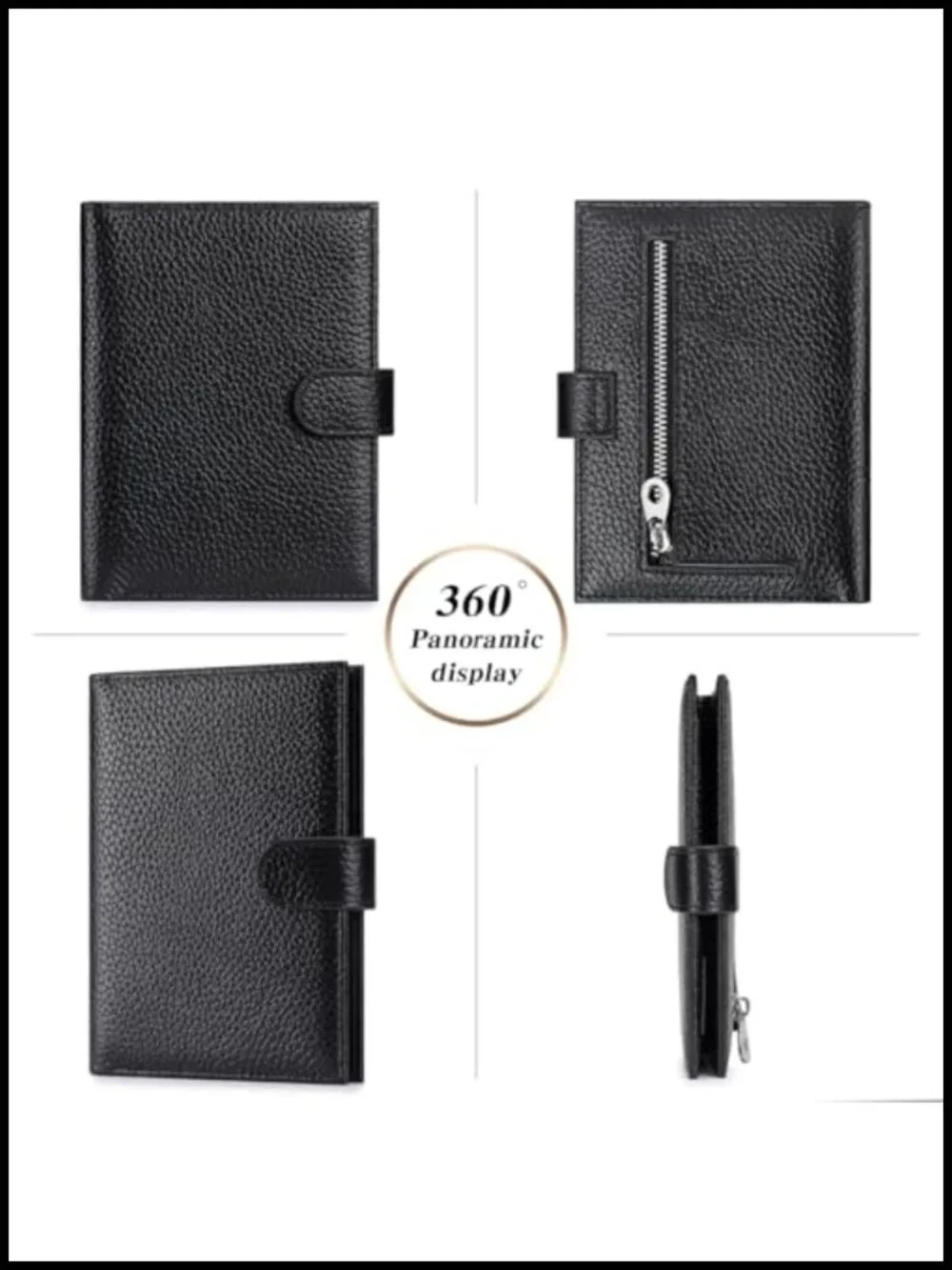 RFID Blocking Genuine Leather Passport Holder Travel Wallet with Card Slots